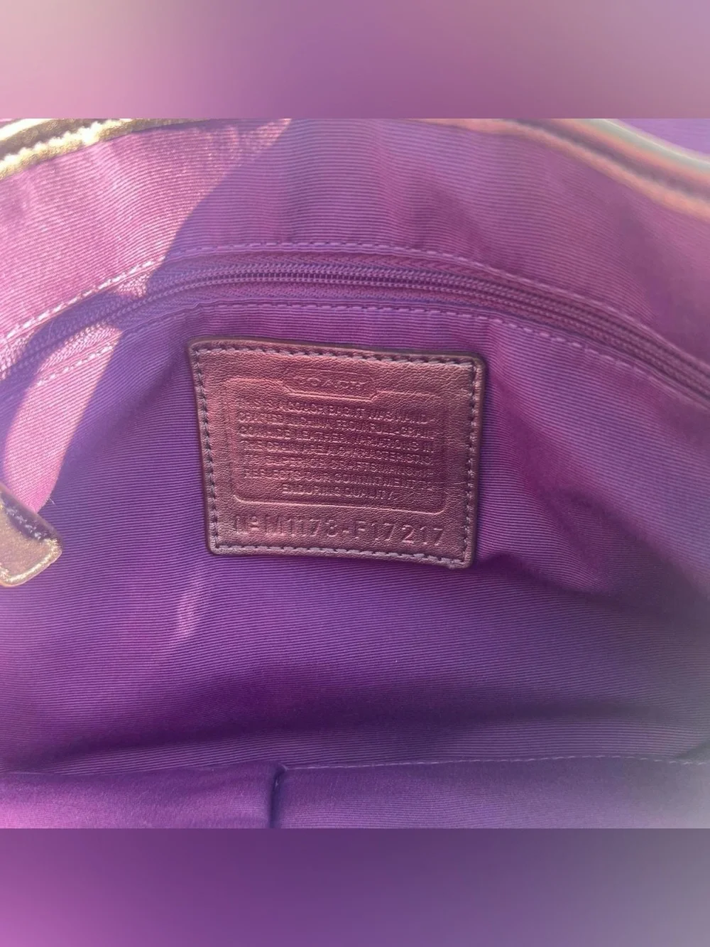 Coach Soho Leather Bronze Metallic Shoulder Bag Purse